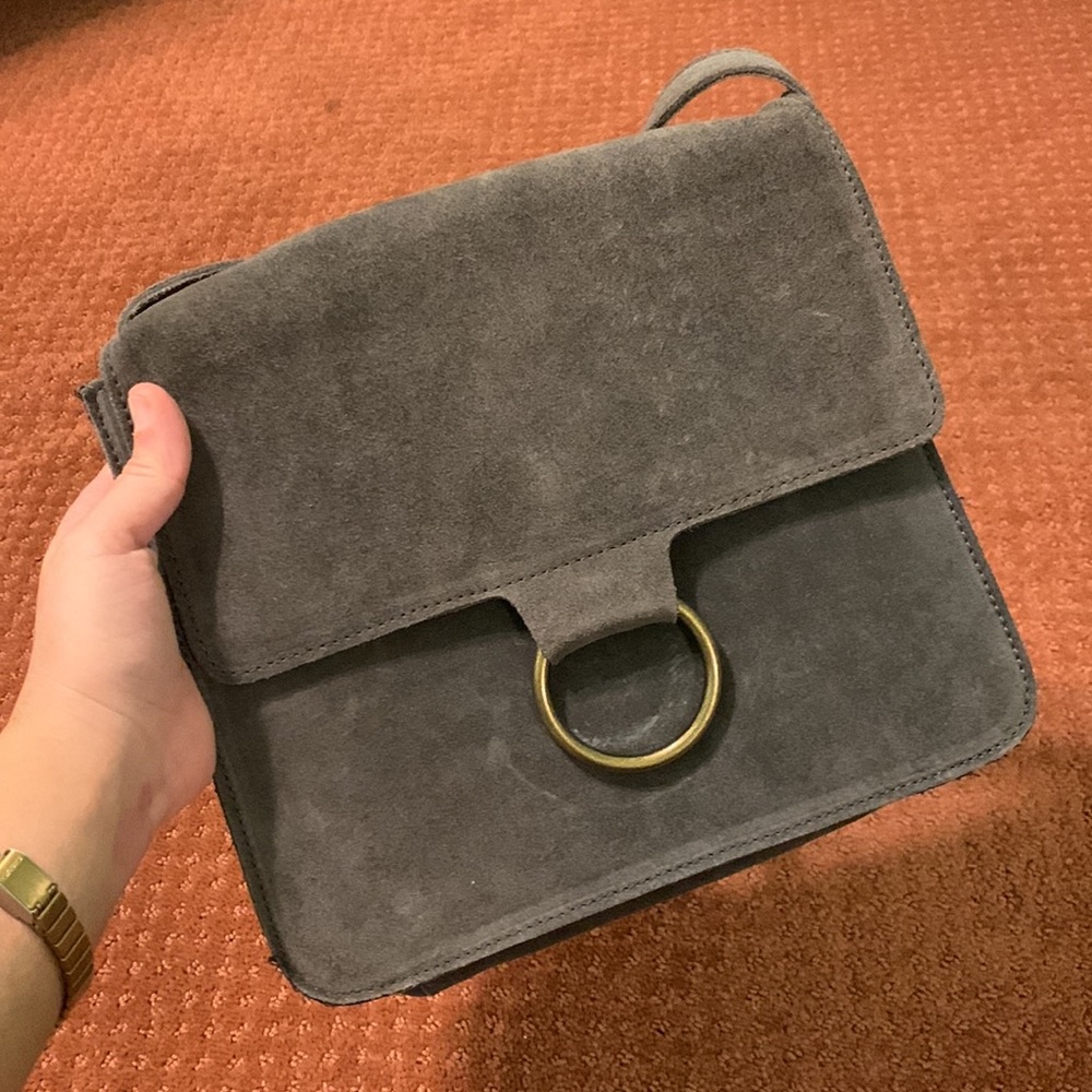 Urban Outfitters // Suede Grey Purse Shoulder Strap brand new w tags Satchel Bag